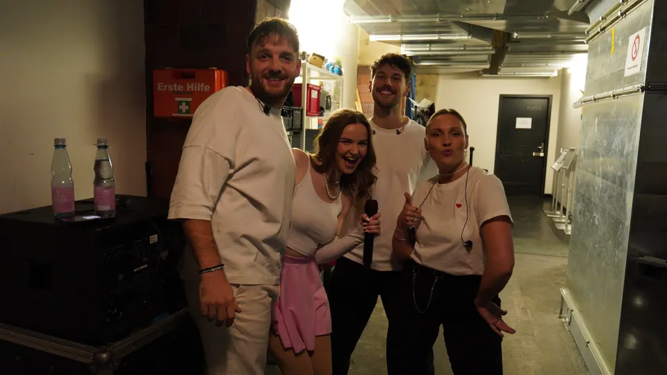 Backstage with Julia Meladin and band.